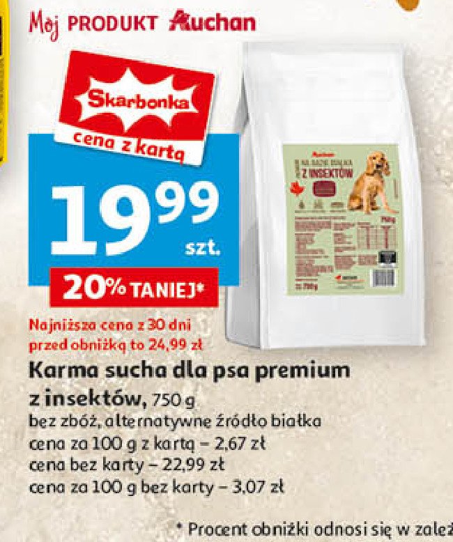 Karma dla psa z insektów Auchan promocja