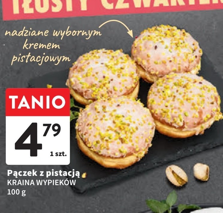 Pączek z pistacją Kraina wypieków promocja w Intermarche