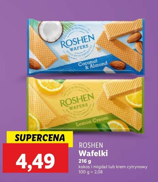 Wafelki cytrynowe Roshen promocja
