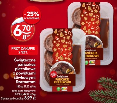 Pancakes świąteczne piernikowe z powidłami śliwkowymi Szamamm promocja w Żabka