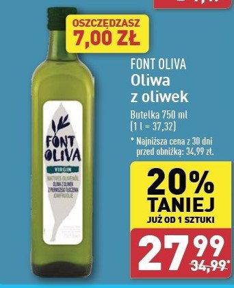 Oliwa z oliwek extra Font oliva promocja w Aldi