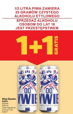 Piwo Żywiec 0,0% puszka 500ml promocja w Netto