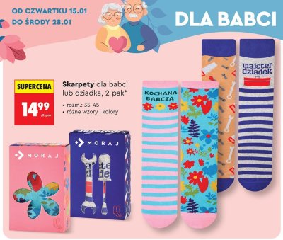 Skarpety dla babci lub dziadka, 2-pak promocja w Biedronka