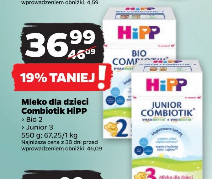 Mleko 3 HIPP BIO COMBIOTIK promocja