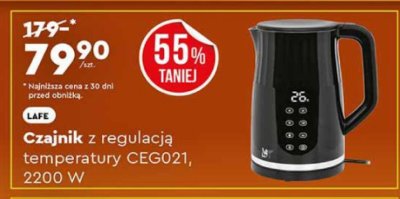 Czajnik z regulacją temperatury LAFE CEG021, 2200 W promocja w Biedronka