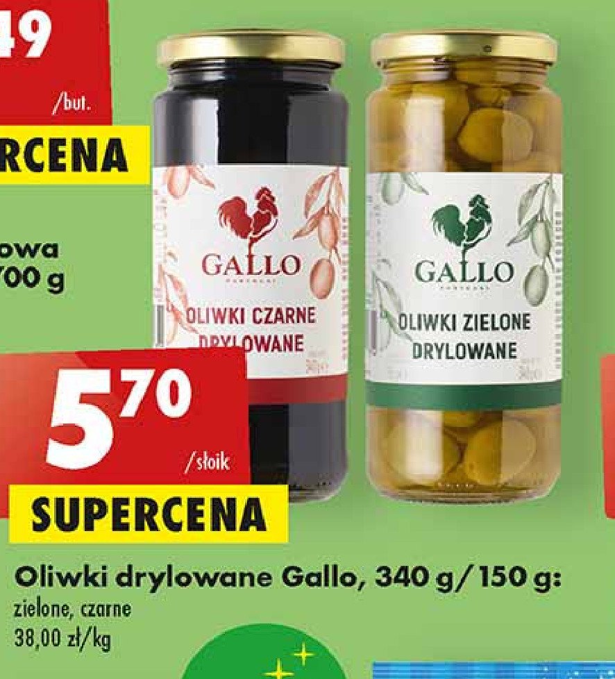 Oliwki zielone drylowane Gallo promocja