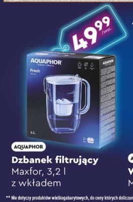 Dzbanek filtrujący Maxfor, 3,2 l z wkładem AQUAPHOR promocja w Biedronka