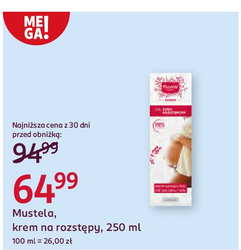 Krem przeciw rozstępom Mustela maternite promocja w Rossmann