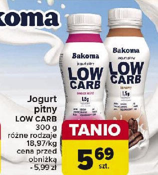 Jogurt kawowy Bakoma low carb promocja