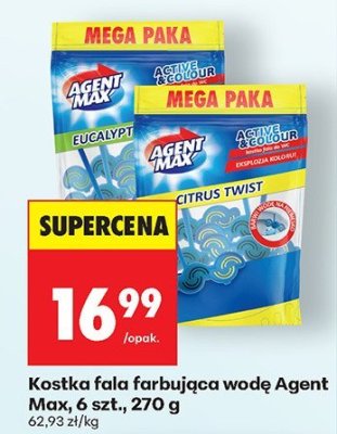 Kostka fala barwująca wodę Agent Max, 6 szt., 270 g promocja w Biedronka
