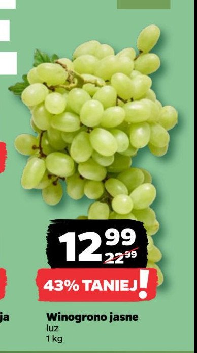 Winogrona jasne bezpestkowe promocja w Netto