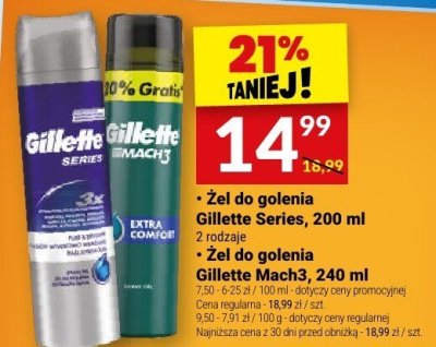 Żel do golenia Gillette Series, 200 ml promocja w Twój Market