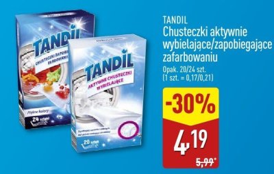 Chusteczki aktywnie zapobiegające zafarbowaniu promocja w Aldi
