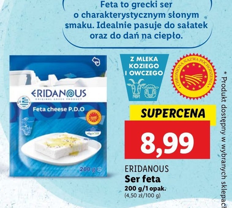 Ser feta Eridanous (Lidl) promocja