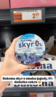 Jogurt Bakoma Skyr 0% o smaku jagoda dodatku cukru promocja w Biedronka