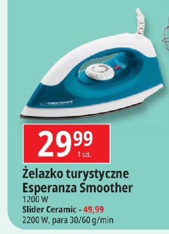 Żelazko parowe slider ceramic 2200 w Esperanza promocja