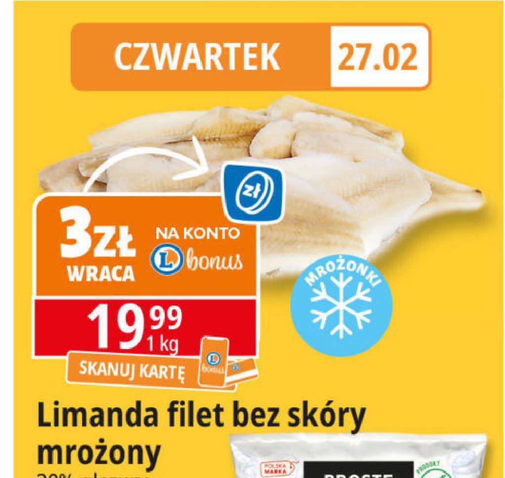 Limanda filet bez skóry promocja w Leclerc