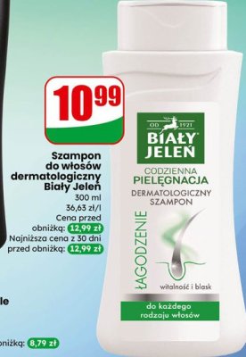 Szampon do włosów dermatologiczny Biały Jeleń promocja w Dino