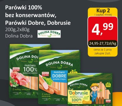 Parówki 100% bez konserwantów Dolina Dobra promocja w Market Point