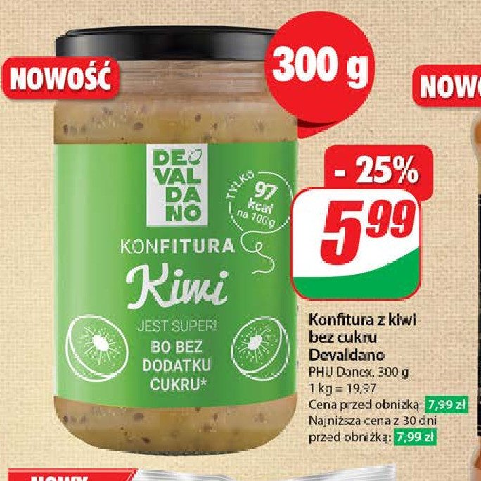 Konfitura kiwi Devaldano promocja w Dino