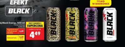 Napój energetyczny Black Energy, różne rodzaje promocja w Biedronka