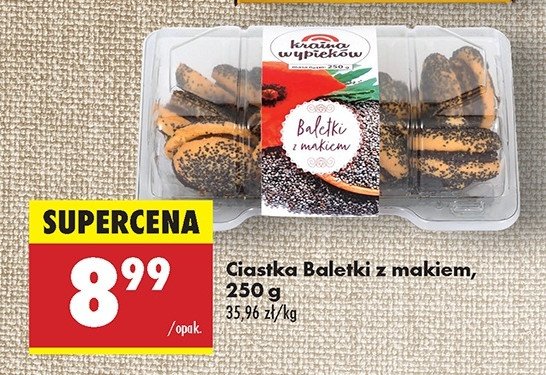 Ciastka baletki makiem Kraina wypieków promocja w Biedronka