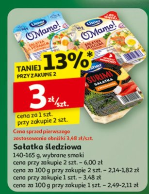 Sałatka śledziowa 140-165 g, wybrane smaki promocja w Auchan