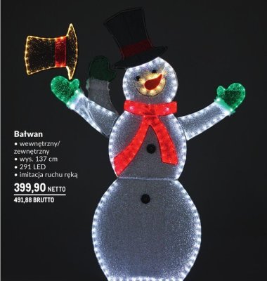 Dekoracja świąteczna Bałwan wewnętrzny/zewnętrzny promocja w Makro