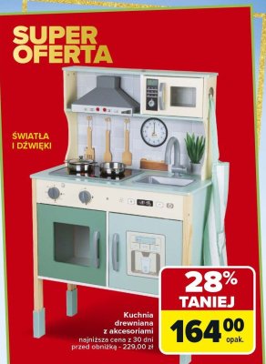 Kuchnia drewniana z akcesoriami światła i dźwięki promocja w Carrefour