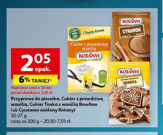 Cukier tonka z wanilią bourbon Kotanyi promocja w Auchan