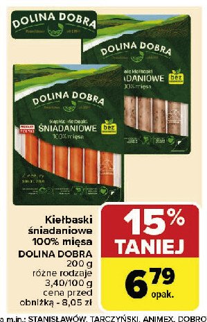 Kiełbaski białe Dolina dobra promocja w Carrefour Market