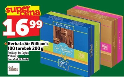 Herbata Sir William's 100 torebek 200 g promocja w TOPAZ