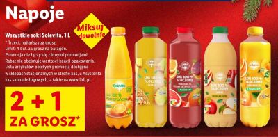 Sok Solevita różne rodzaje promocja w Lidl