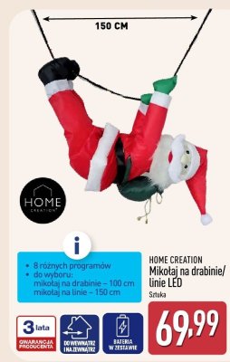 Dekoracja świąteczna Mikołaj na linie LED  promocja w Aldi