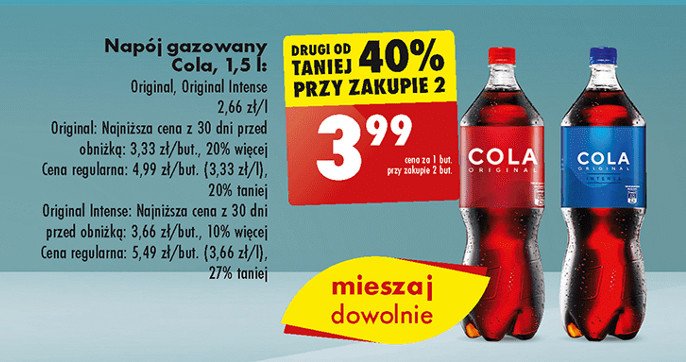 Napoj Cola original intense promocja w Biedronka