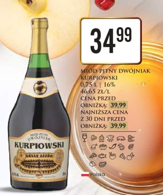 Miód pitny dwójniak Kurpiowski promocja w Dino