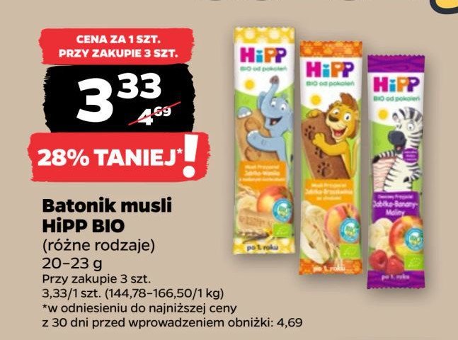 Batonik dla dzieci borzoskwiniowy Hipp promocja