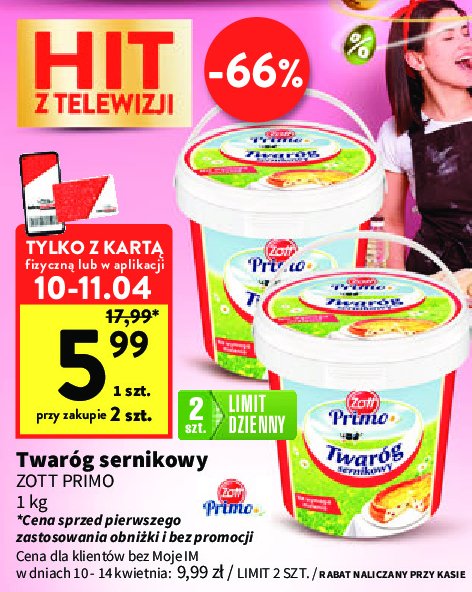 Twar贸g sernikowy Zott primo promocja