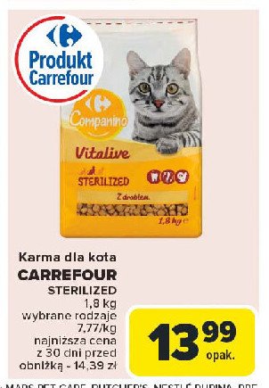 Karma dla kota sterilized Carrefour vitalive promocja