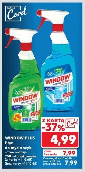 Płyn do szyb w sprayu niebieski Window plus promocja