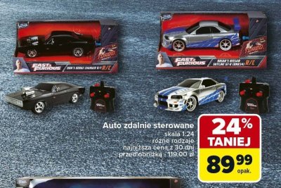 Auto zdalnie sterowane Fast & Furious Dom's Dodge Charger R/T skala 1:24 promocja w Carrefour