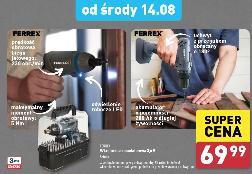 Wkr臋tak bezprzewodowy 3.6 v Ferrex promocja