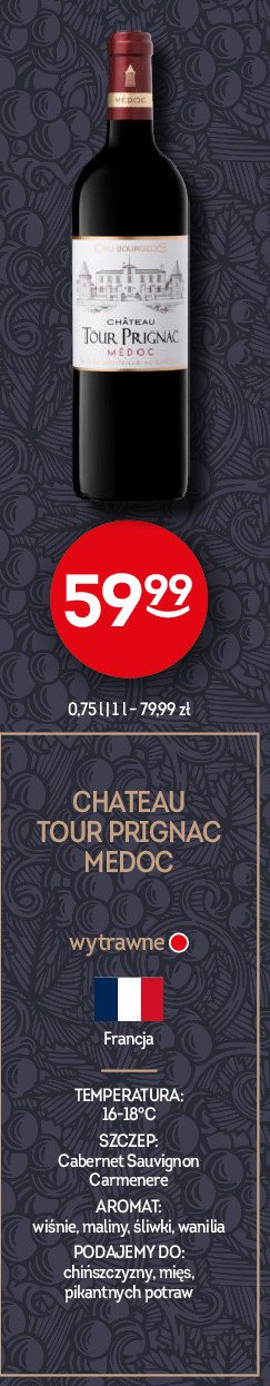 Wino CHATEAU TOUR PRIGNAC MEDOC promocja