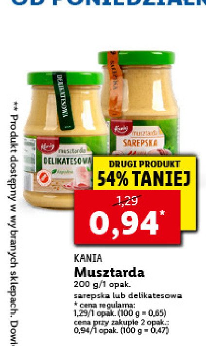 Musztarda sarepska Kania promocja