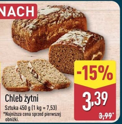 Chleb żytni promocja w Aldi