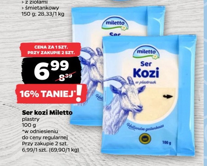 Ser kozi plastry Miletto promocja w Netto