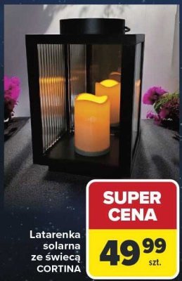 Latarenek solarna ze świecą CORTINA promocja w Carrefour