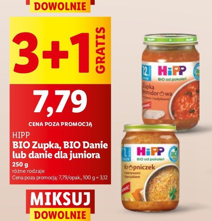 Zupka pomidorowa z ryżem i indykiem Hipp bio promocja