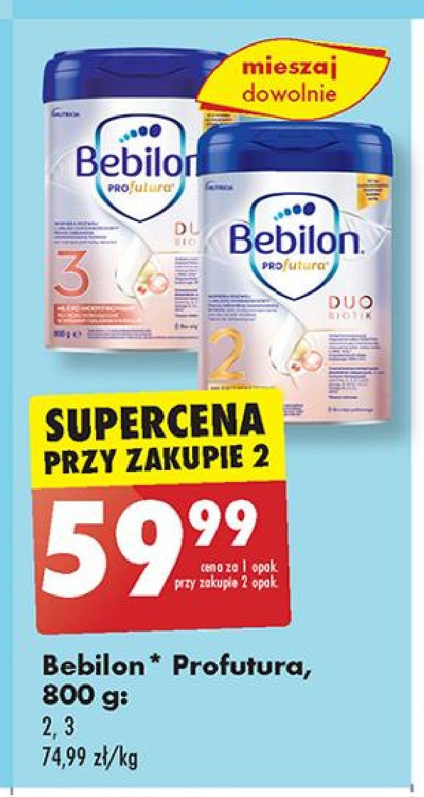 Mleko 2 Bebilon profutura duo biotik promocja w Biedronka