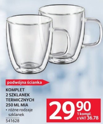 Szklanki termiczne komplet 2 szklanek termicznych 250 ml Mia różne rodzaje szklanek promocja w Selgros